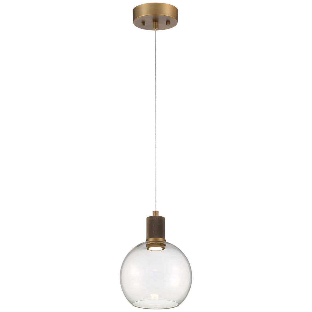 Access Port Nine Burgundy 63142LEDD-ABB/CLR Pendant Light - Antique Brushed Brass