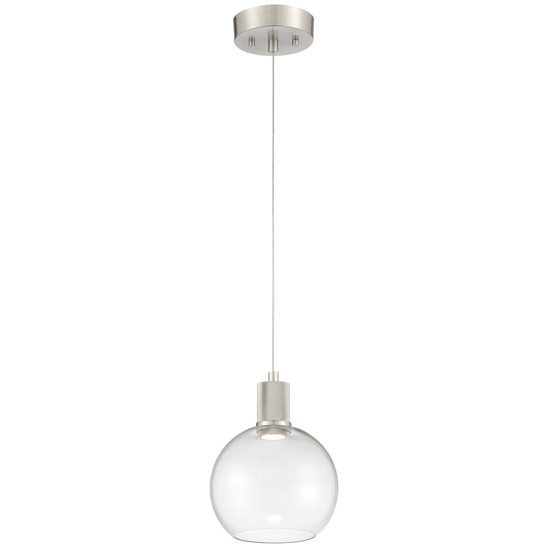 Access Port Nine Burgundy 63142LEDD-BS/CLR Pendant Light - Brushed Steel