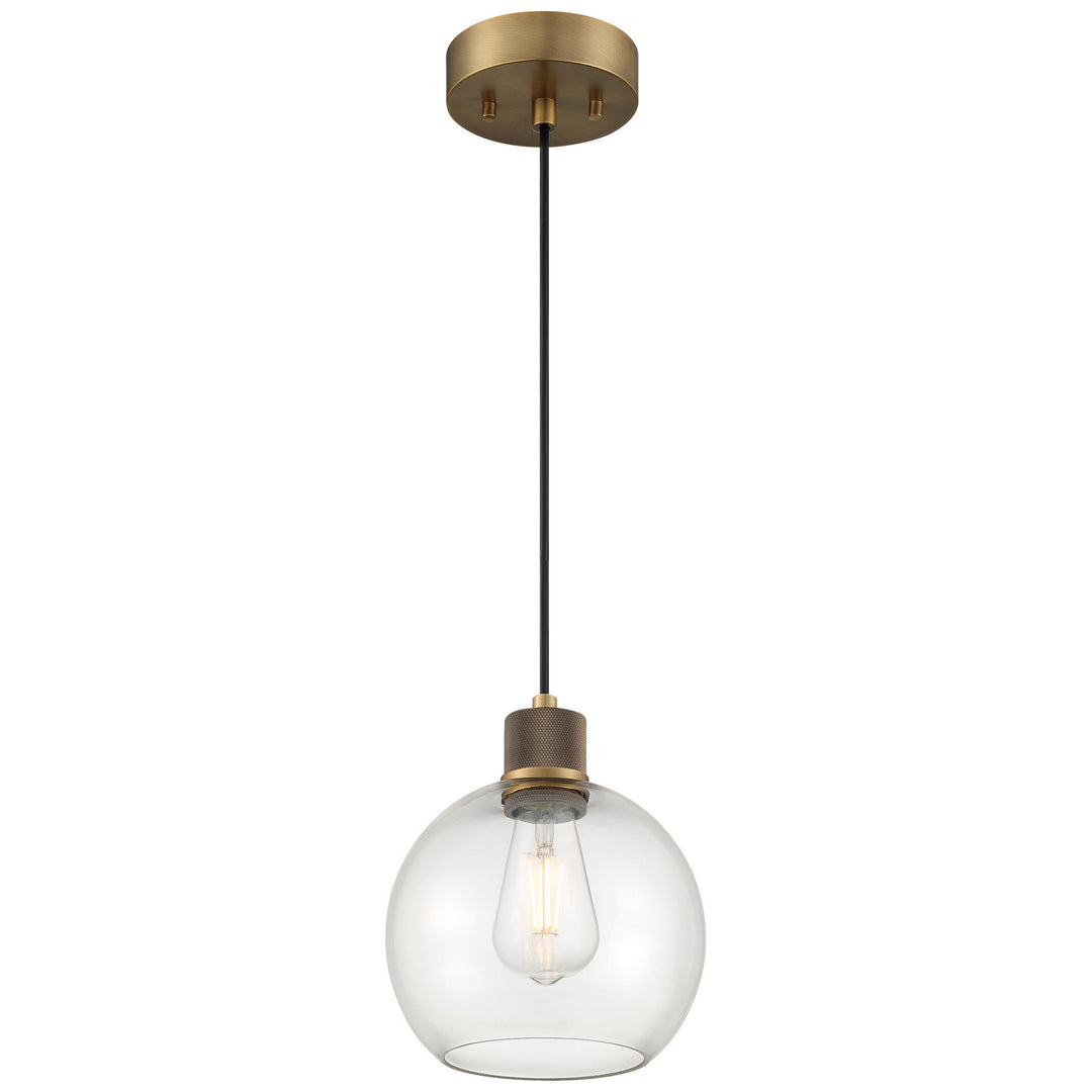 Access Port Nine Burgundy 63142LEDDLP-ABB/CLR Pendant Light - Antique Brushed Brass