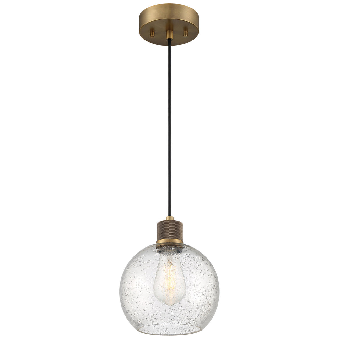 Access Port Nine Burgundy 63142LEDDLP-ABB/SDG Pendant Light - Antique Brushed Brass