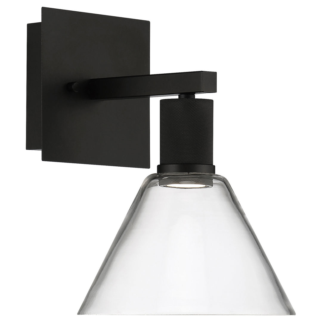 Access Port Nine Martini 63143LEDD-MBL/CLR Wall Sconce Light - Matte Black