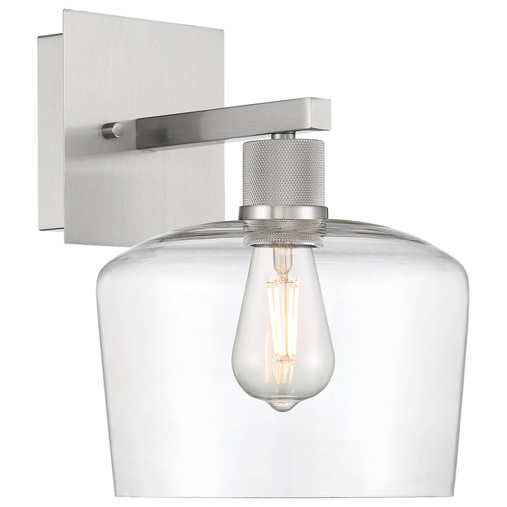 Access Port Nine Chardonnay 63144LEDDLP-BS/CLR Wall Sconce Light - Brushed Steel