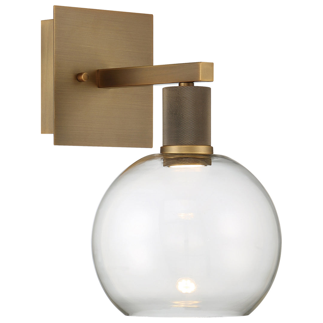 Access Port Nine Burgundy 63145LEDD-ABB/CLR Wall Sconce Light - Antique Brushed Brass