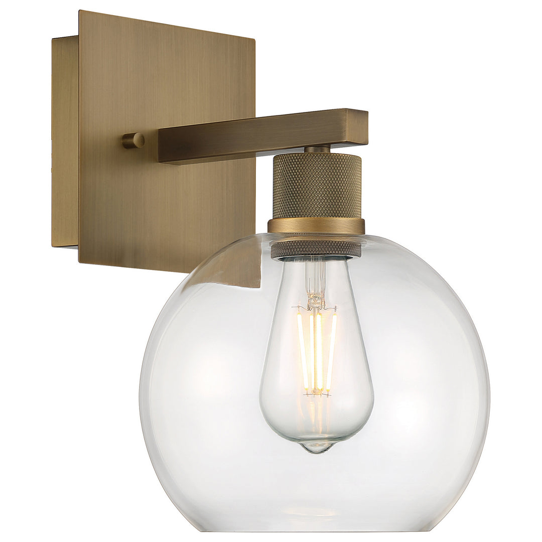 Access Port Nine Burgundy 63145LEDDLP-ABB/CLR Wall Sconce Light - Antique Brushed Brass