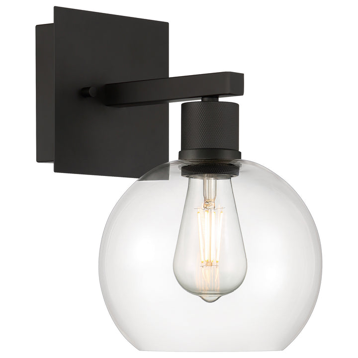 Access Port Nine Burgundy 63145LEDDLP-MBL/CLR Wall Sconce Light - Matte Black