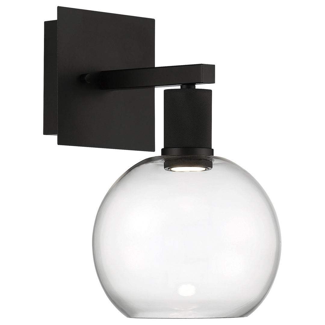 Access Port Nine Burgundy 63145LEDD-MBL/CLR Wall Sconce Light - Matte Black
