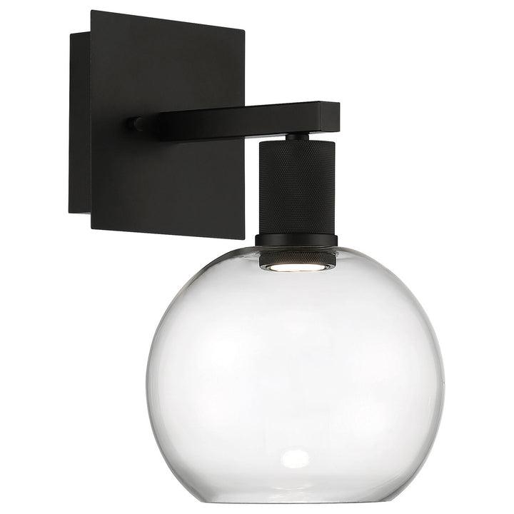 Access Port Nine Burgundy 63145LEDD-MBL/CLR Wall Sconce Light - Matte Black