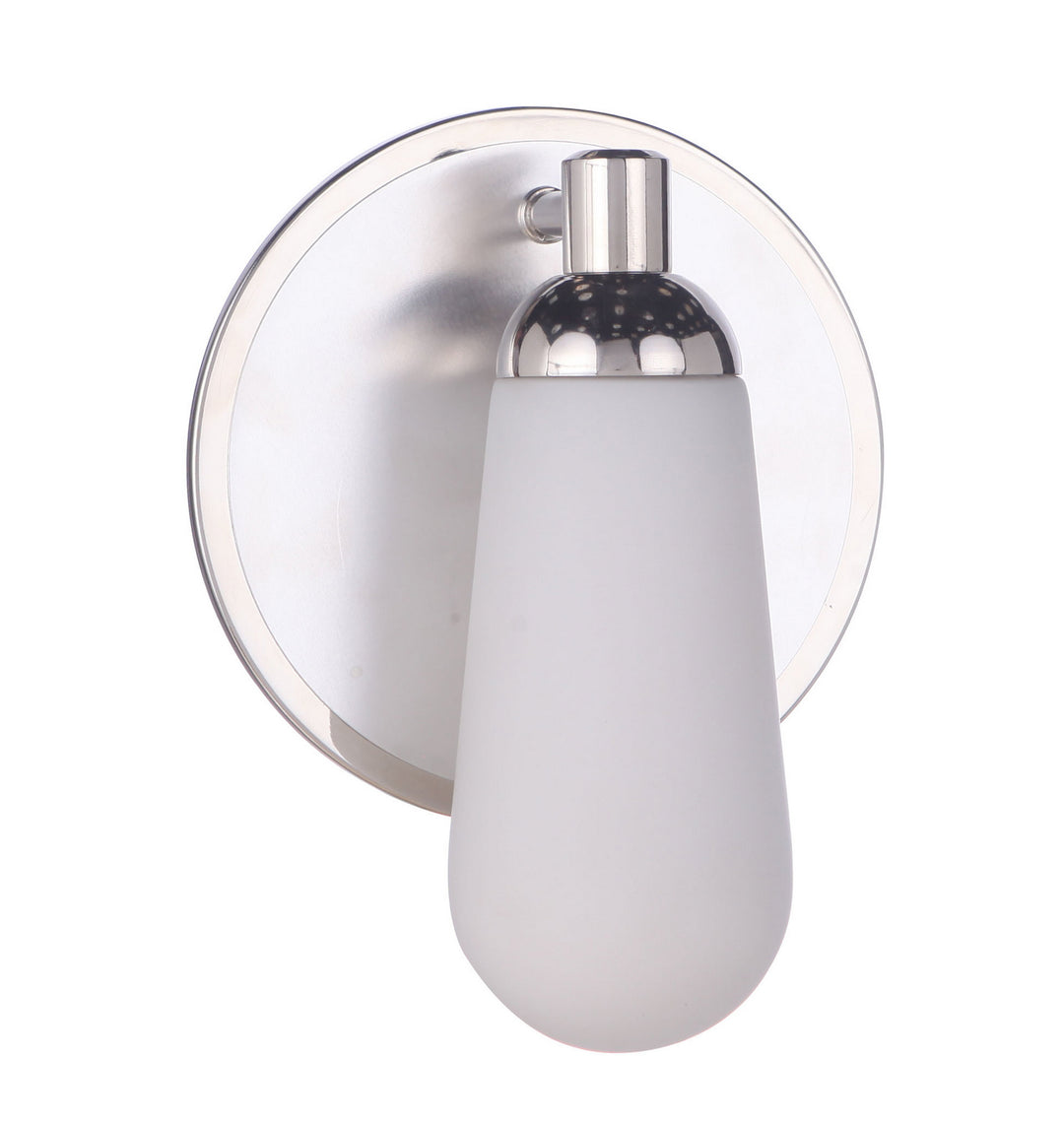 Craftmade Riggs 13107BNKPLN1 Wall Sconce Light - Brushed Polished Nickel/Polished Nickel