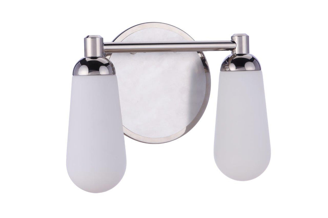 Craftmade Riggs 13112BNKPLN2 Bath Vanity Light 13 in. wide - Brushed Polished Nickel/Polished Nickel