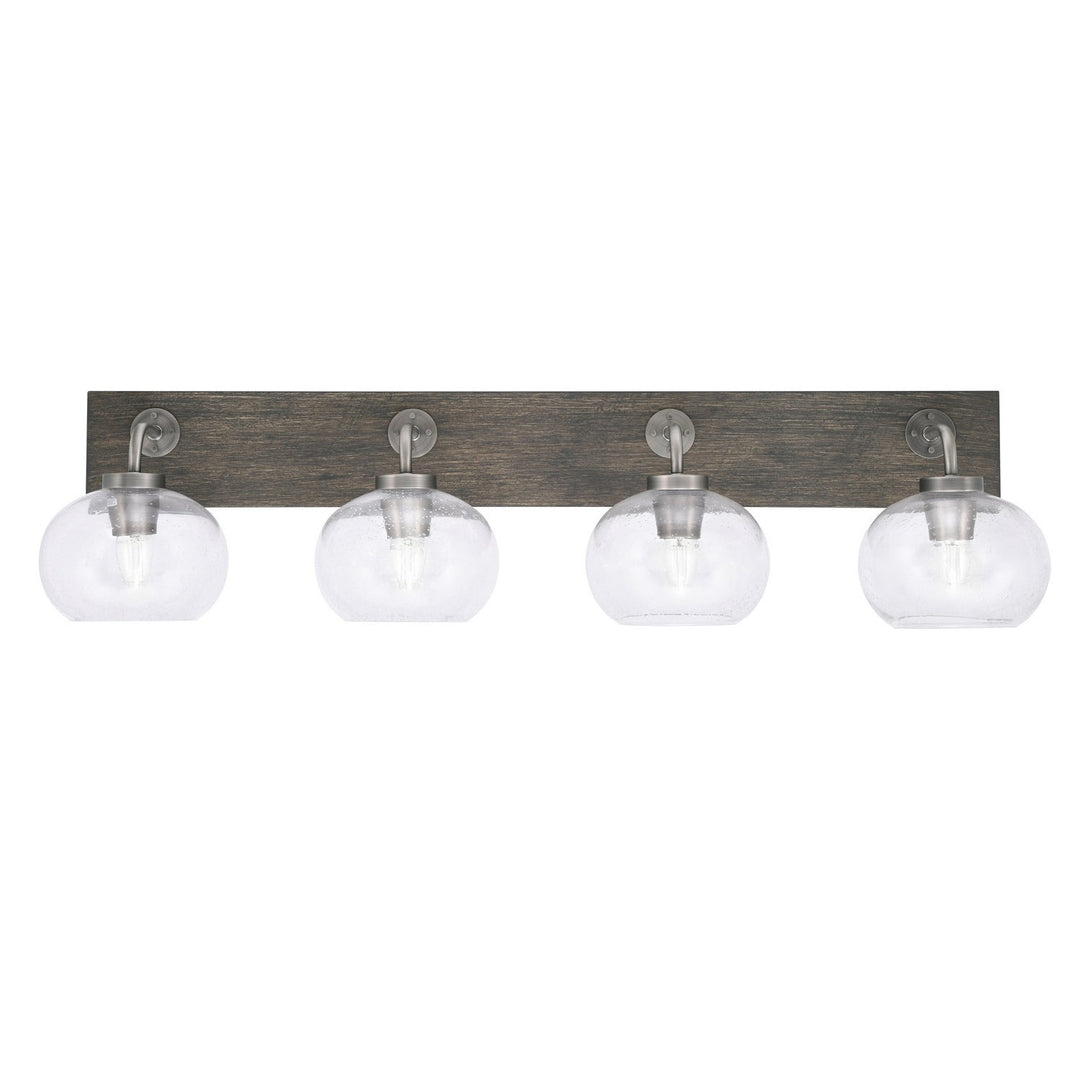 Toltec Oxbridge 1774-gpdw-202 Bath Vanity Light 38 in. wide - Graphite & Painted Distressed Wood-look