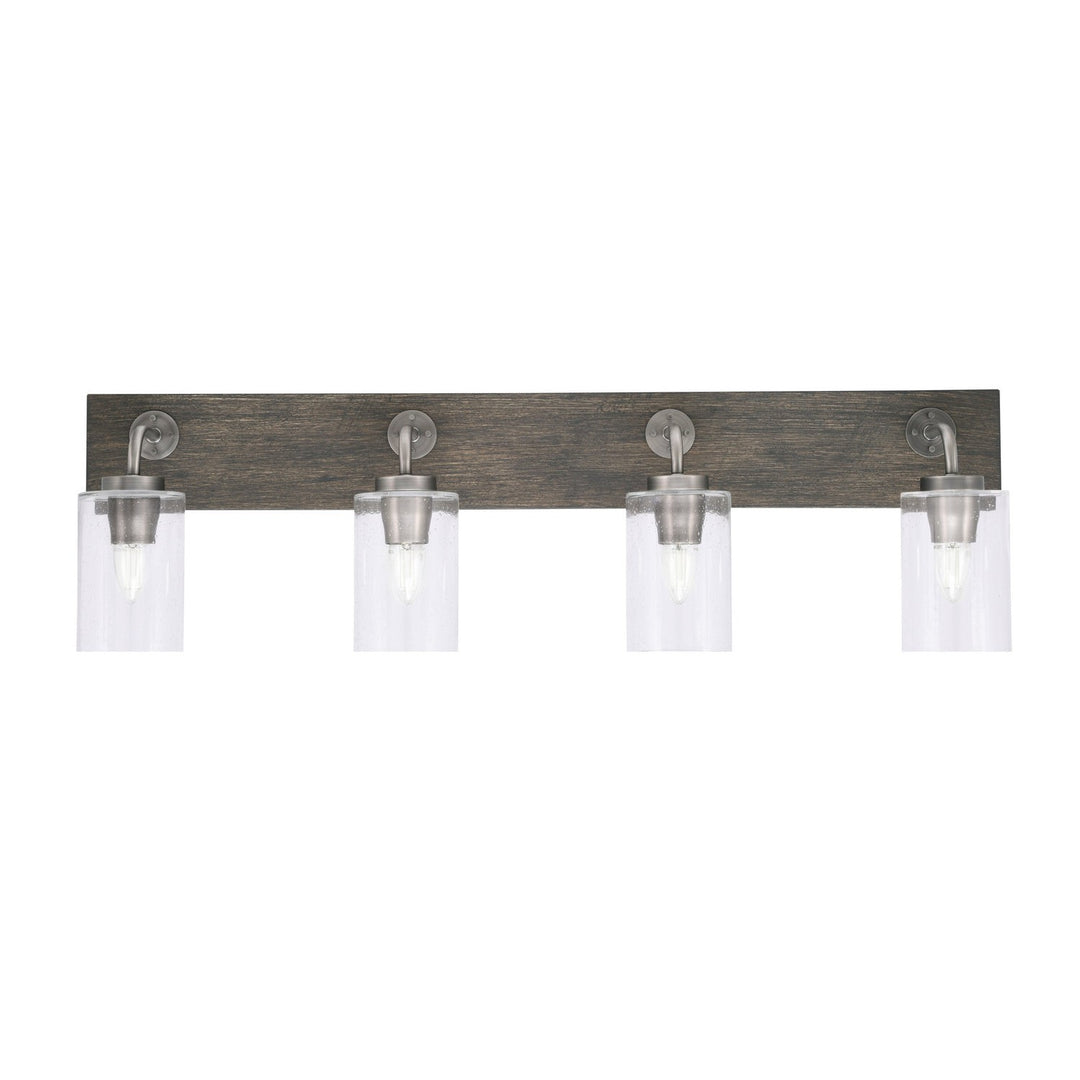 Toltec Oxbridge 1774-gpdw-300 Bath Vanity Light 37 in. wide - Graphite & Painted Distressed Wood-look
