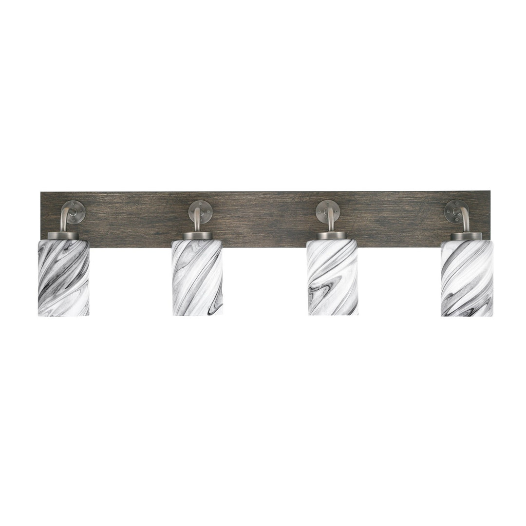 Toltec Oxbridge 1774-gpdw-3009 Bath Vanity Light 36 in. wide - Graphite & Painted Distressed Wood-look