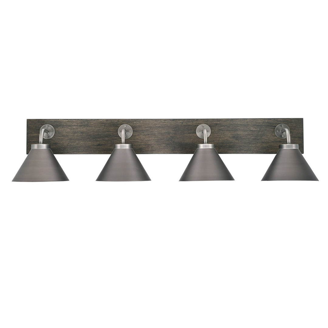 Toltec Oxbridge 1774-gpdw-421-gp Bath Vanity Light 38 in. wide - Graphite & Painted Distressed Wood-look