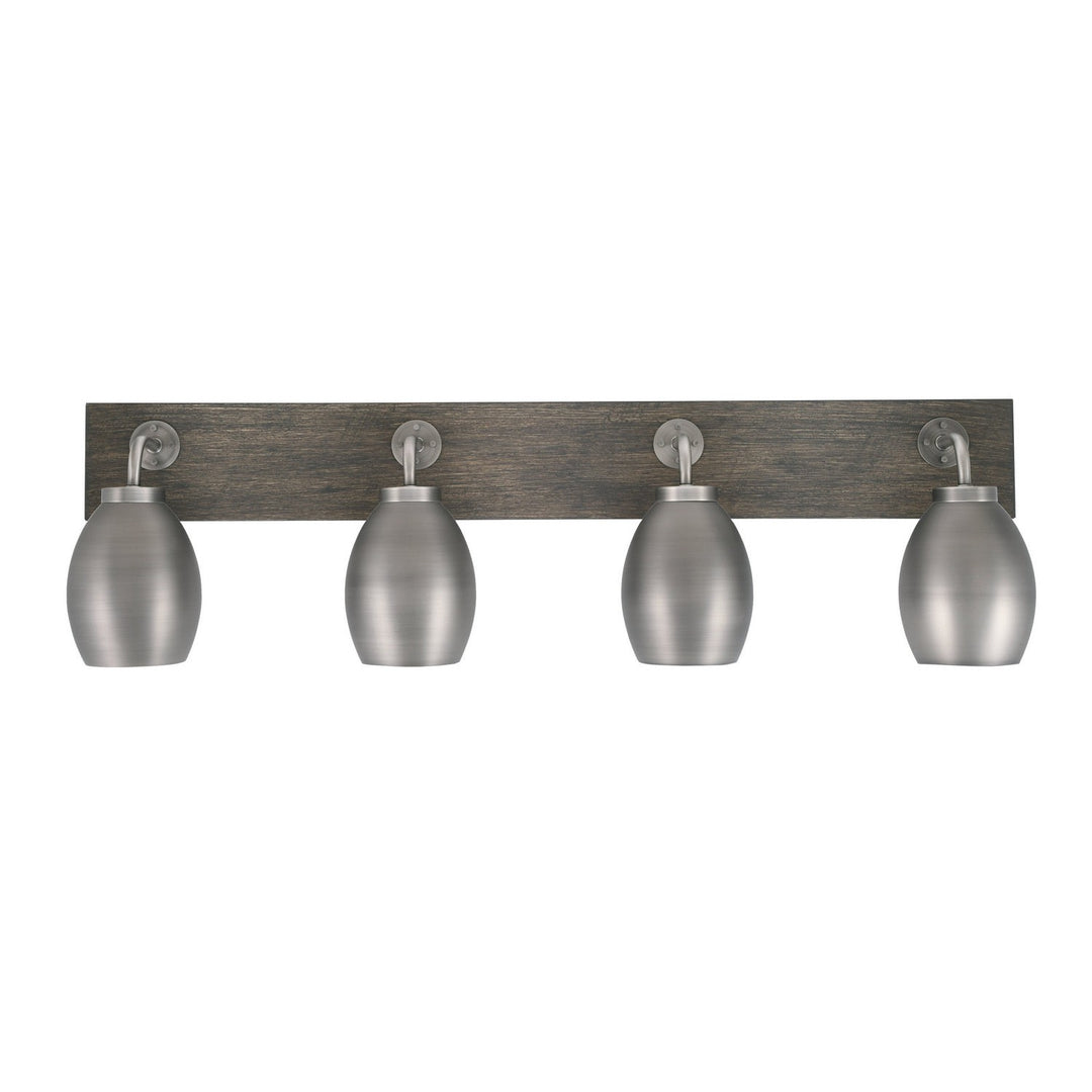 Toltec Oxbridge 1774-gpdw-426-gp Bath Vanity Light 36 in. wide - Graphite & Painted Distressed Wood-look