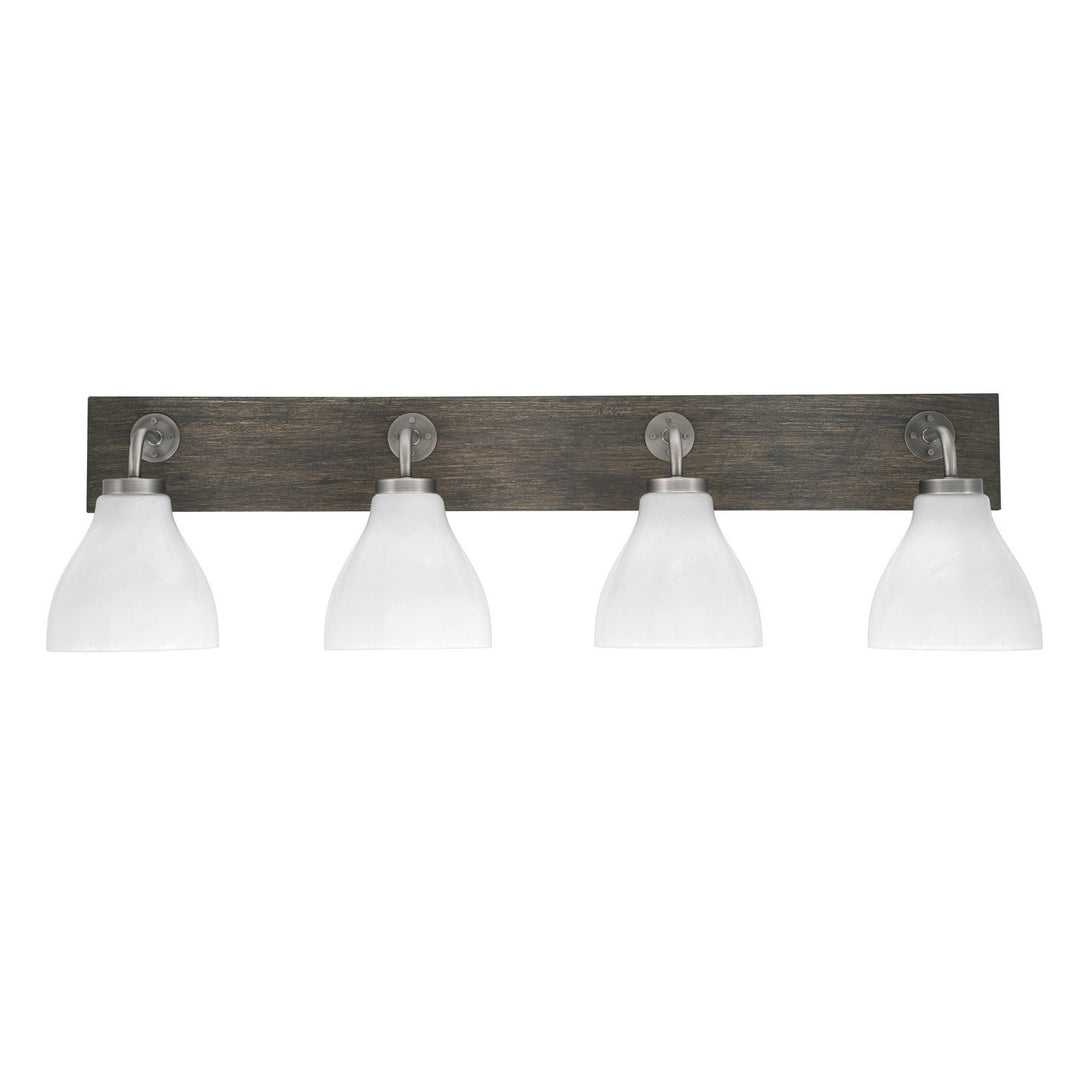 Toltec Oxbridge 1774-gpdw-4761 Bath Vanity Light 37 in. wide - Graphite & Painted Distressed Wood-look