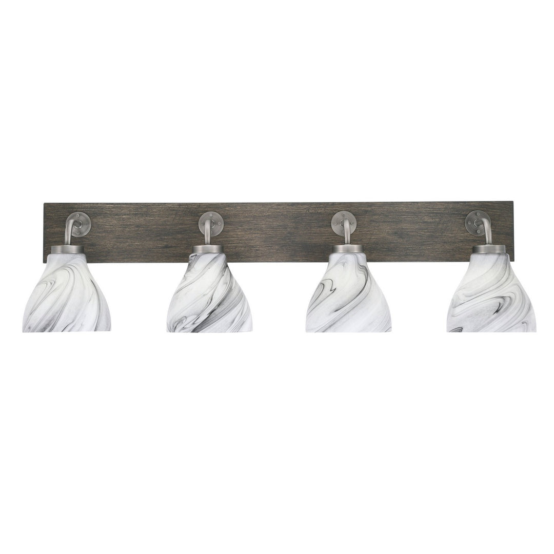 Toltec Oxbridge 1774-gpdw-4769 Bath Vanity Light 37 in. wide - Graphite & Painted Distressed Wood-look