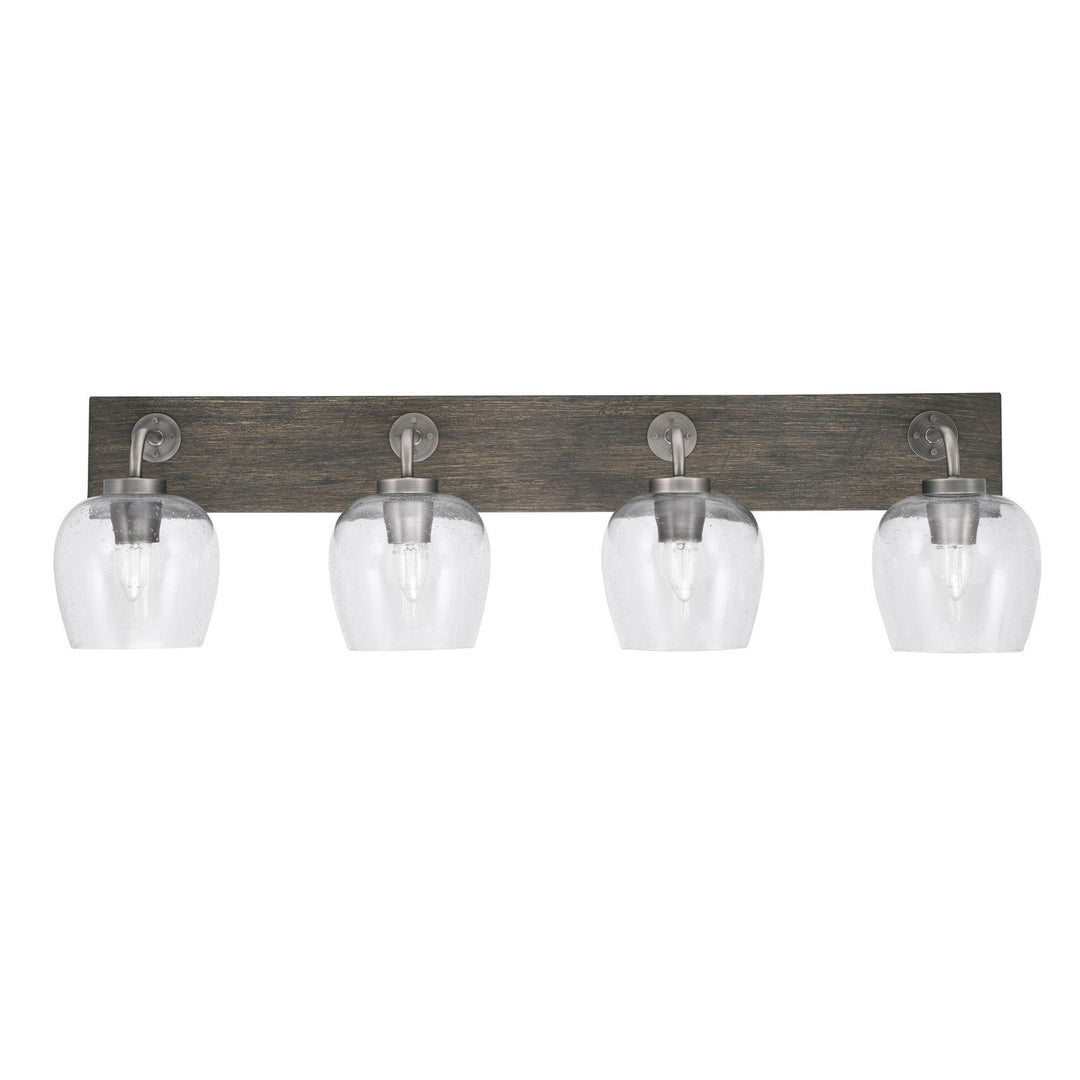 Toltec Oxbridge 1774-gpdw-4810 Bath Vanity Light 37 in. wide - Graphite & Painted Distressed Wood-look