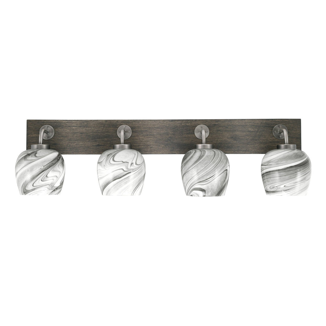 Toltec Oxbridge 1774-gpdw-4819 Bath Vanity Light 37 in. wide - Graphite & Painted Distressed Wood-look