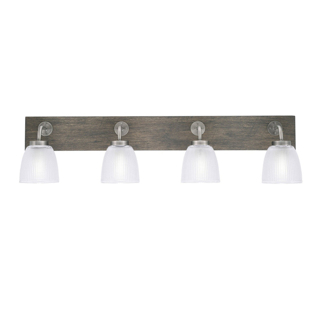 Toltec Oxbridge 1774-gpdw-500 Bath Vanity Light 36 in. wide - Graphite & Painted Distressed Wood-look