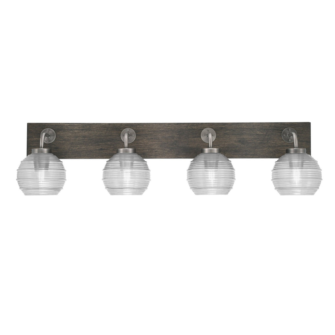 Toltec Oxbridge 1774-gpdw-5110 Bath Vanity Light 37 in. wide - Graphite & Painted Distressed Wood-look