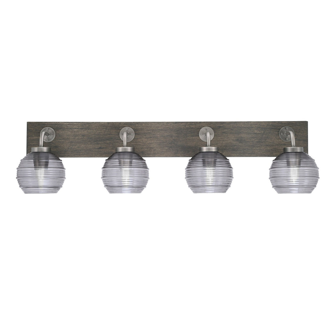 Toltec Oxbridge 1774-gpdw-5112 Bath Vanity Light 37 in. wide - Graphite & Painted Distressed Wood-look