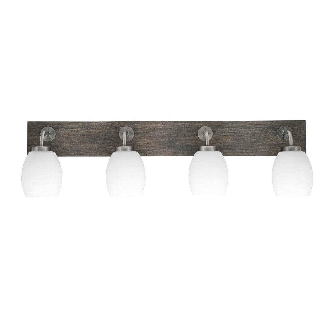 Toltec Oxbridge 1774-gpdw-615 Bath Vanity Light 36 in. wide - Graphite & Painted Distressed Wood-look