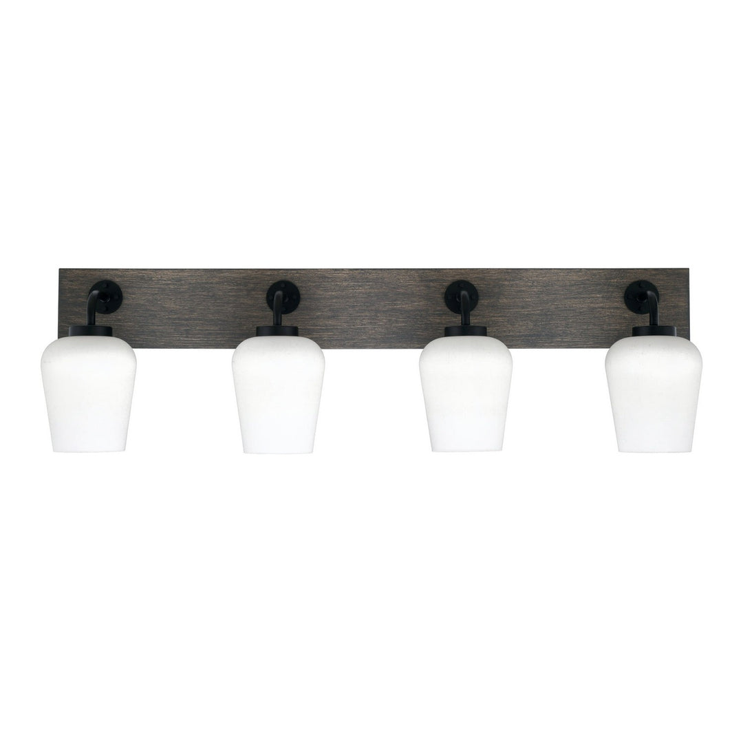 Toltec Oxbridge 1774-mbdw-211 Bath Vanity Light 37 in. wide - Matte Black & Painted Distressed Wood-look