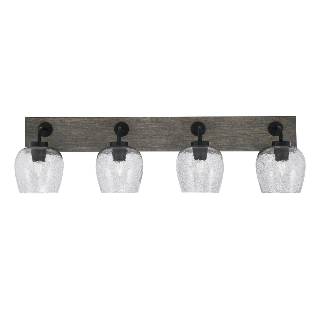 Toltec Oxbridge 1774-mbdw-4812 Bath Vanity Light 37 in. wide - Matte Black & Painted Distressed Wood-look