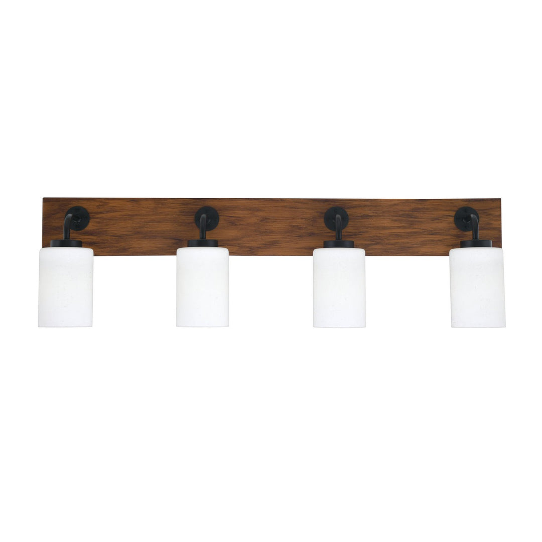 Toltec Oxbridge 1774-mbwg-310 Bath Vanity Light 37 in. wide - Matte Black & Painted Wood-look