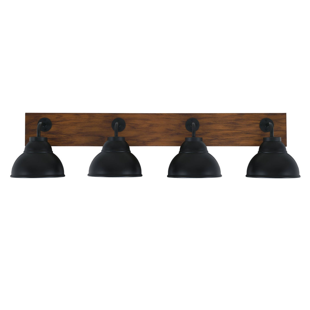 Toltec Oxbridge 1774-mbwg-427-mb Bath Vanity Light 38 in. wide - Matte Black & Painted Wood-look