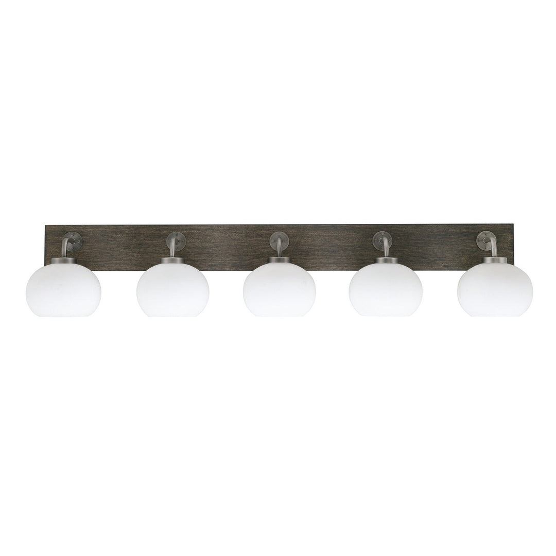 Toltec Oxbridge 1775-gpdw-212 Bath Vanity Light 48 in. wide - Graphite & Painted Distressed Wood-look