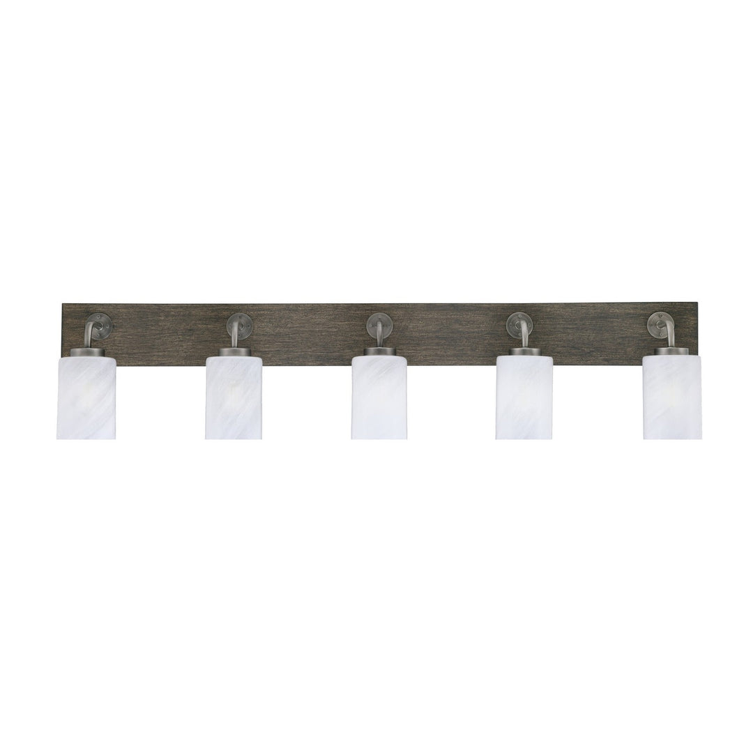 Toltec Oxbridge 1775-gpdw-3001 Bath Vanity Light 47 in. wide - Graphite & Painted Distressed Wood-look