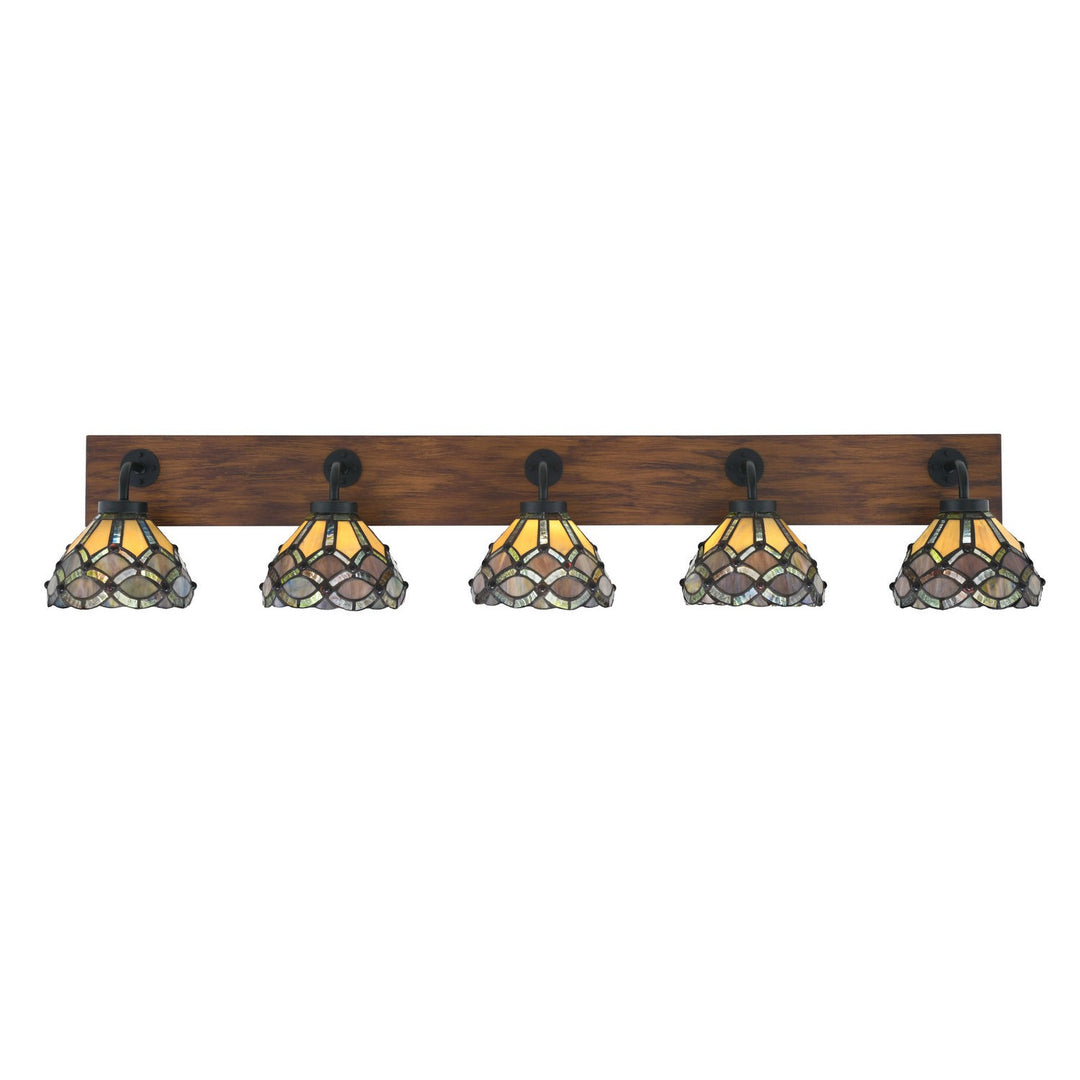 Toltec Oxbridge 1775-mbwg-9435 Bath Vanity Light 48 in. wide - Matte Black & Painted Wood-look