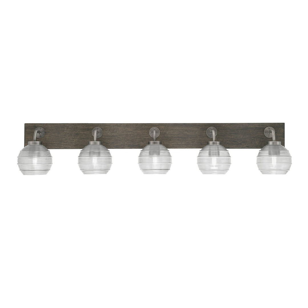 Toltec Oxbridge 1775-gpdw-5110 Bath Vanity Light 47 in. wide - Graphite & Painted Distressed Wood-look