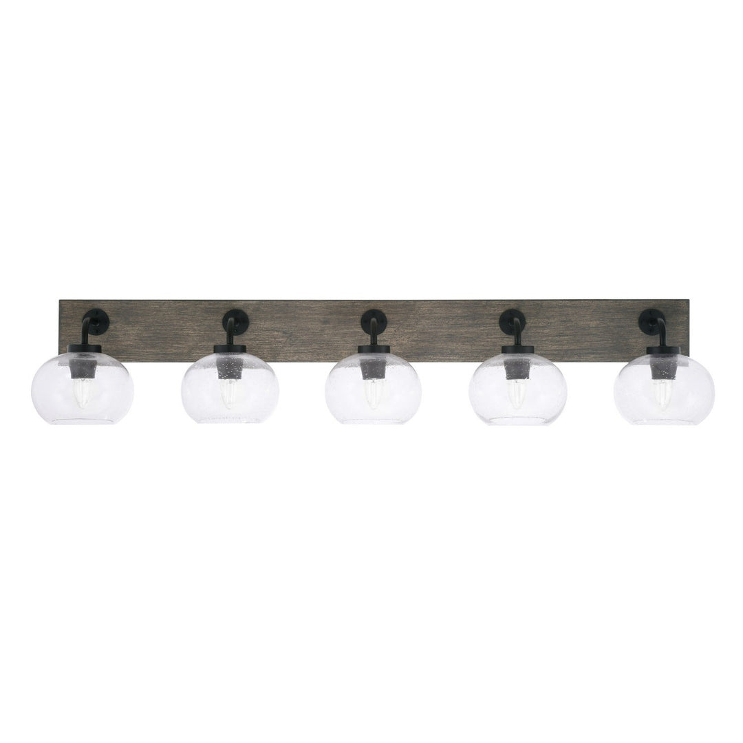 Toltec Oxbridge 1775-mbdw-202 Bath Vanity Light 48 in. wide - Matte Black & Painted Distressed Wood-look