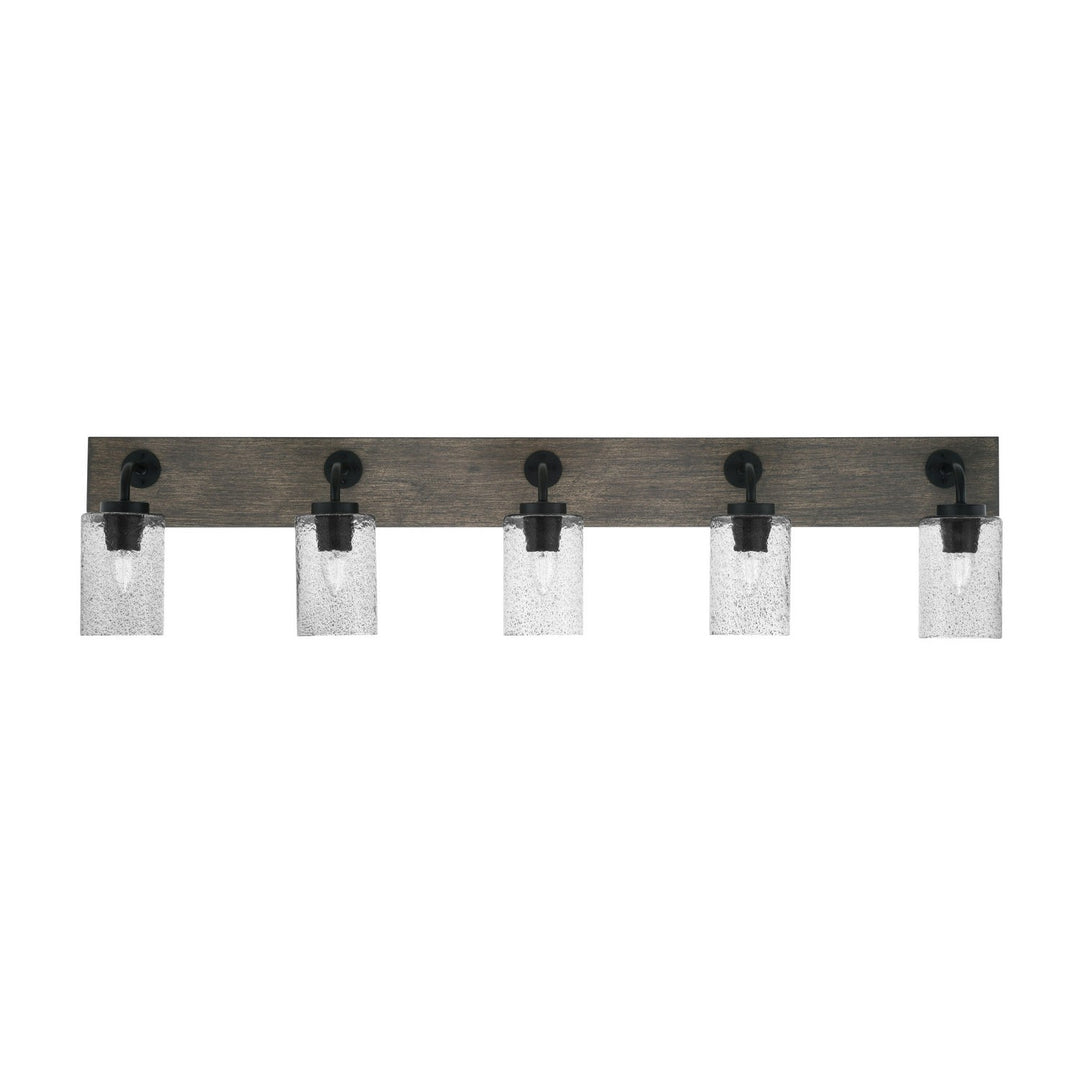 Toltec Oxbridge 1775-mbdw-3002 Bath Vanity Light 47 in. wide - Matte Black & Painted Distressed Wood-look