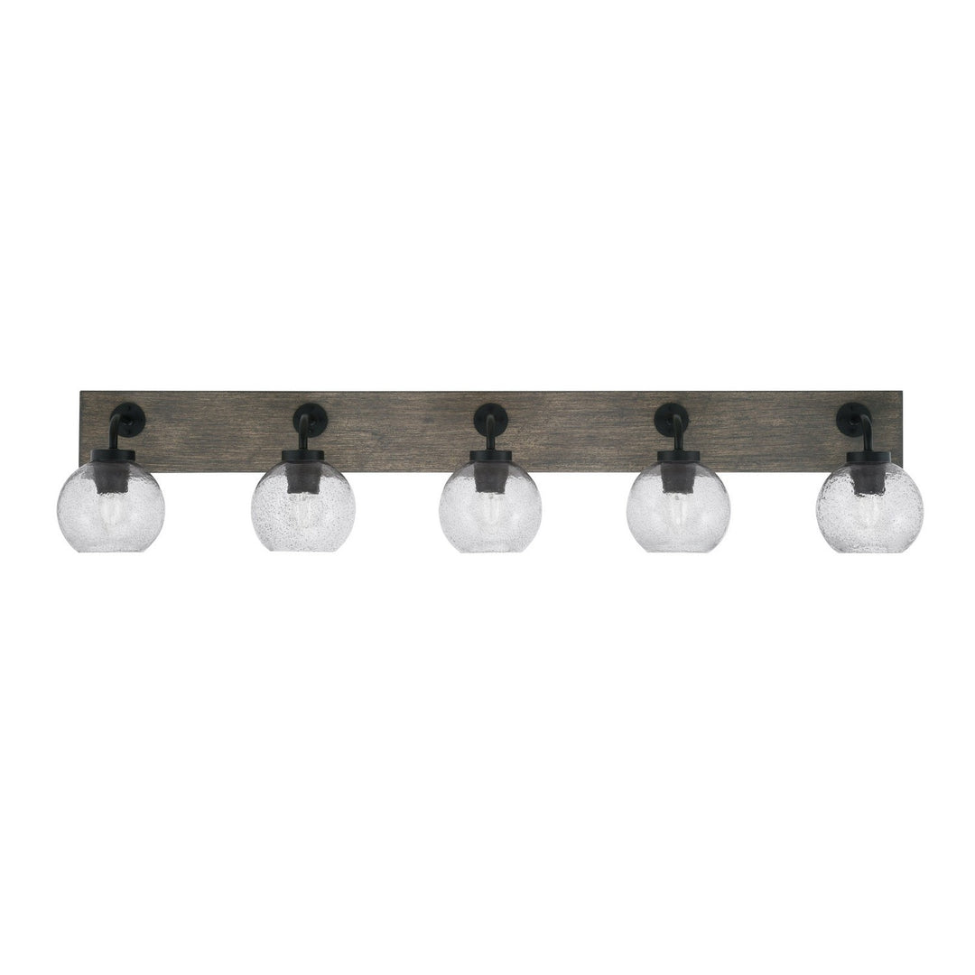 Toltec Oxbridge 1775-mbdw-4102 Bath Vanity Light 47 in. wide - Matte Black & Painted Distressed Wood-look