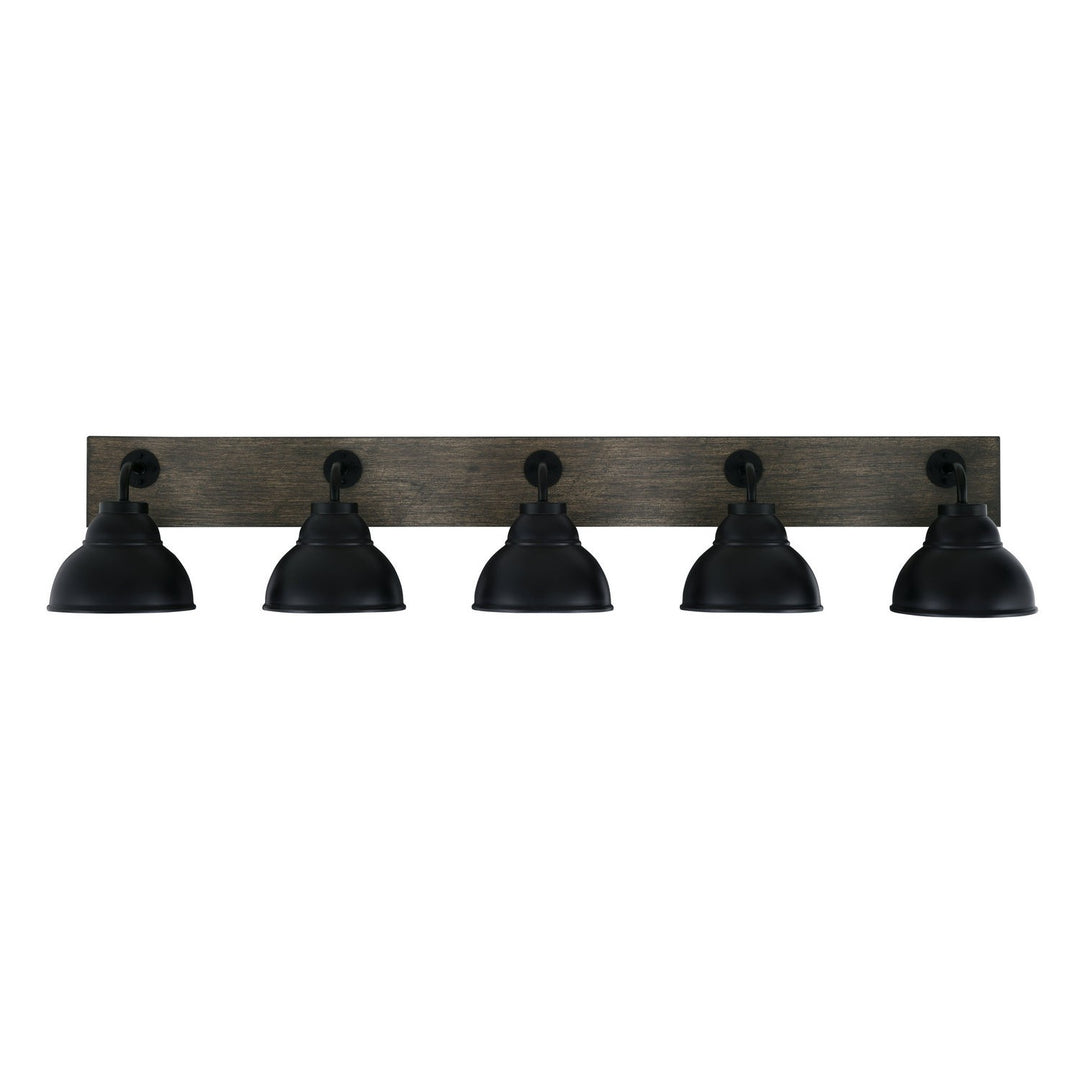 Toltec Oxbridge 1775-mbdw-427-mb Bath Vanity Light 48 in. wide - Matte Black & Painted Distressed Wood-look