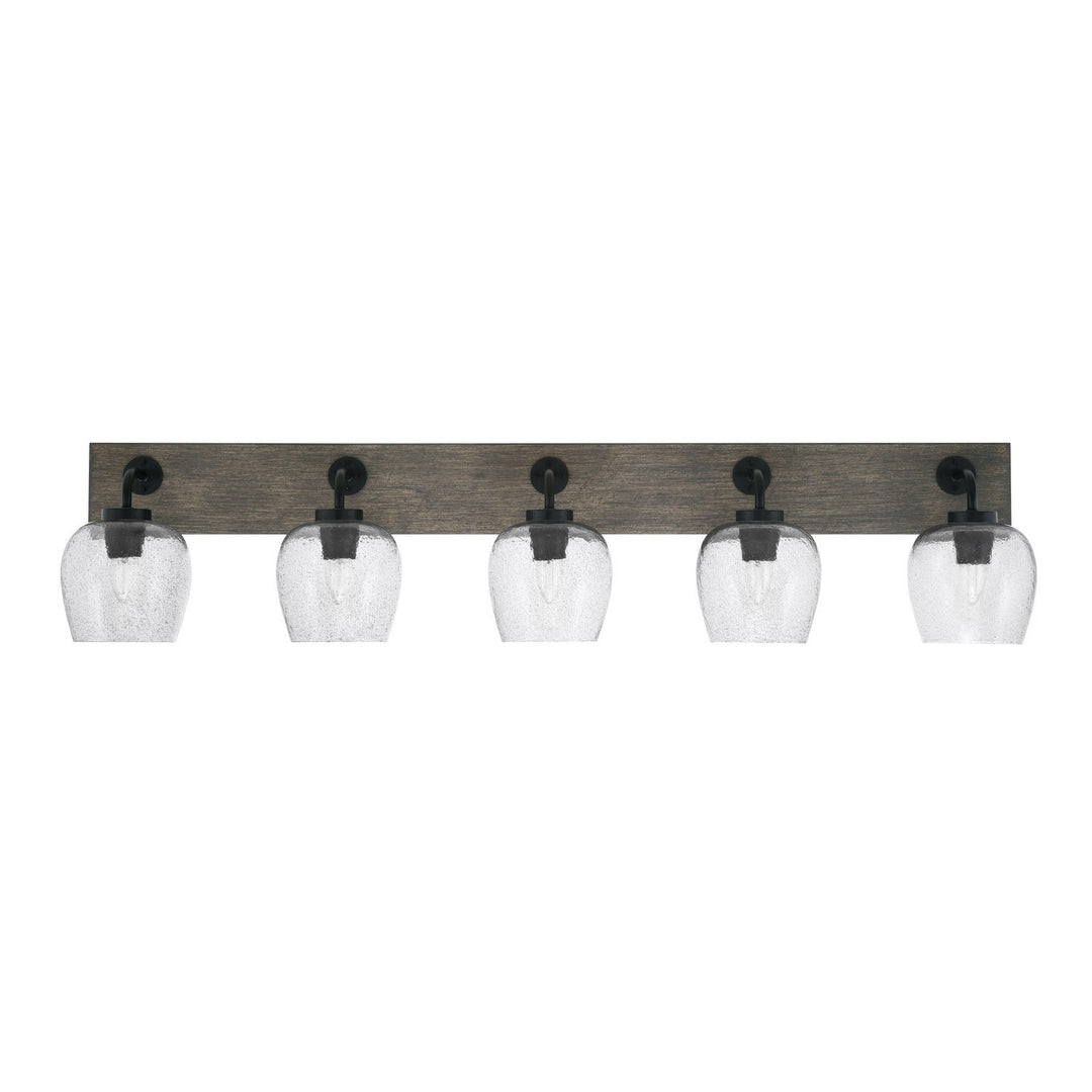 Toltec Oxbridge 1775-mbdw-4812 Bath Vanity Light 47 in. wide - Matte Black & Painted Distressed Wood-look