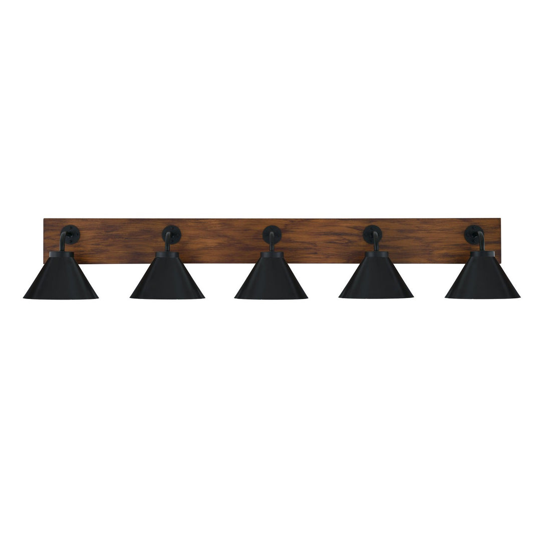 Toltec Oxbridge 1775-mbwg-421-mb Bath Vanity Light 48 in. wide - Matte Black & Painted Wood-look