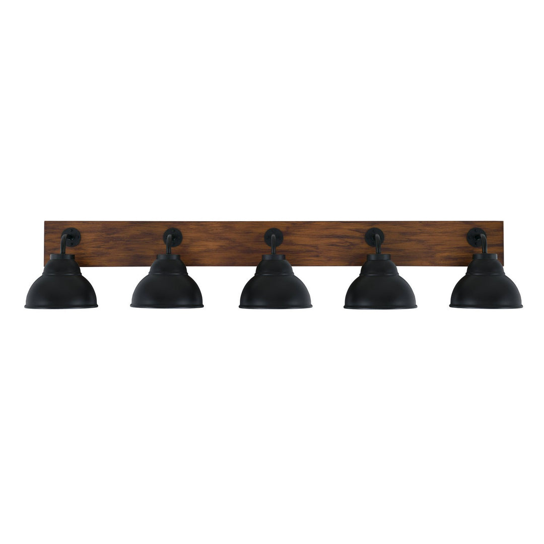 Toltec Oxbridge 1775-mbwg-427-mb Bath Vanity Light 48 in. wide - Matte Black & Painted Wood-look