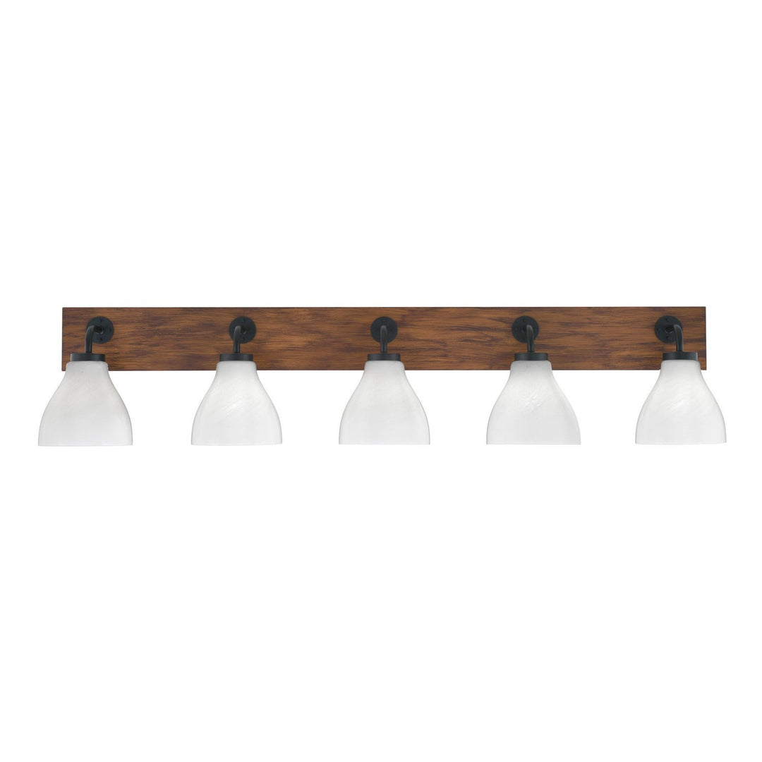 Toltec Oxbridge 1775-mbwg-4761 Bath Vanity Light 47 in. wide - Matte Black & Painted Wood-look