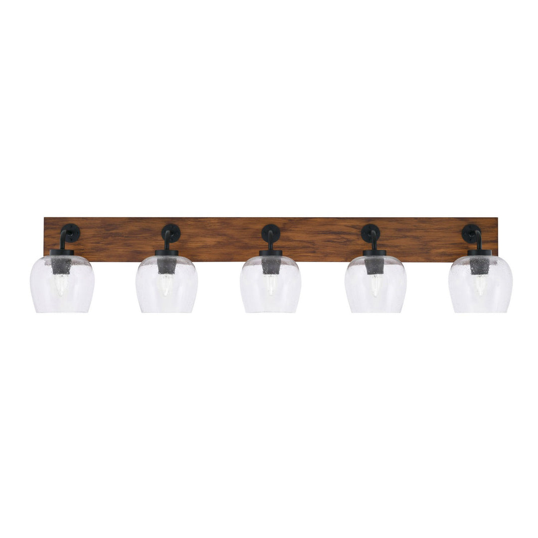 Toltec Oxbridge 1775-mbwg-4810 Bath Vanity Light 47 in. wide - Matte Black & Painted Wood-look