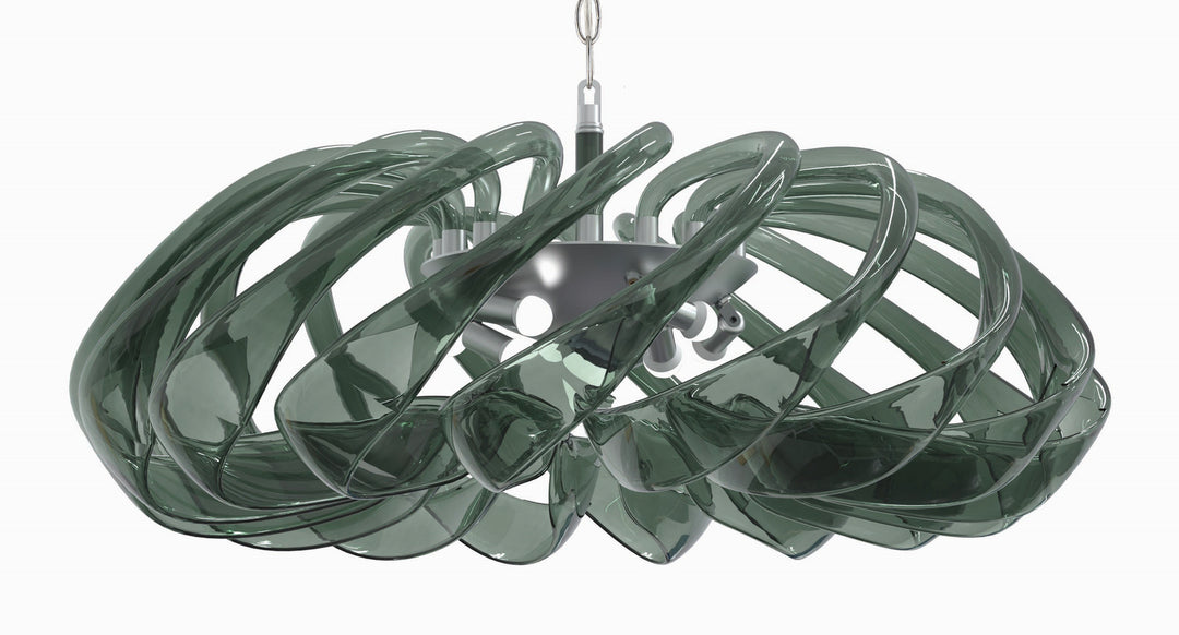 Metropolitan Donatella N9449 Chandelier Light - Smoke Green Glass