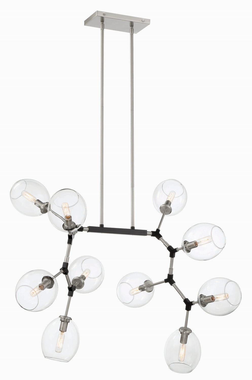 George Kovacs Nexpo P1360-619 Pendant Light - Brushed Nickel W/Black Accents