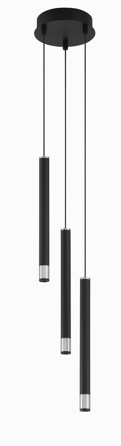George Kovacs Wand P5400-691-L Pendant Light - Coal With Brushed Nickel