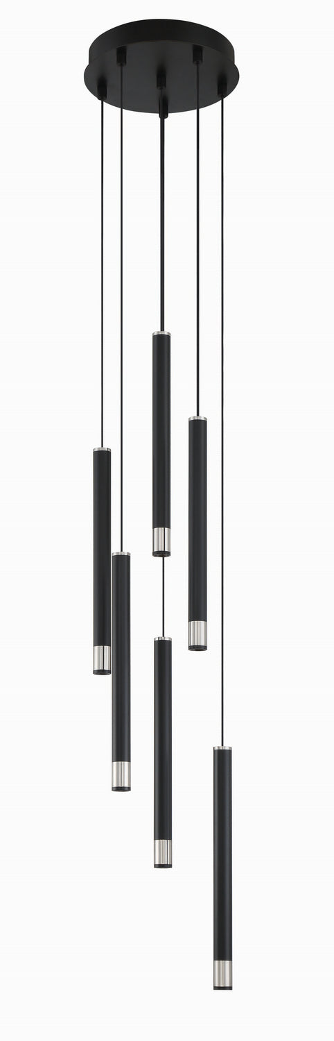 George Kovacs Wand P5404-691-L Pendant Light - Coal With Brushed Nickel