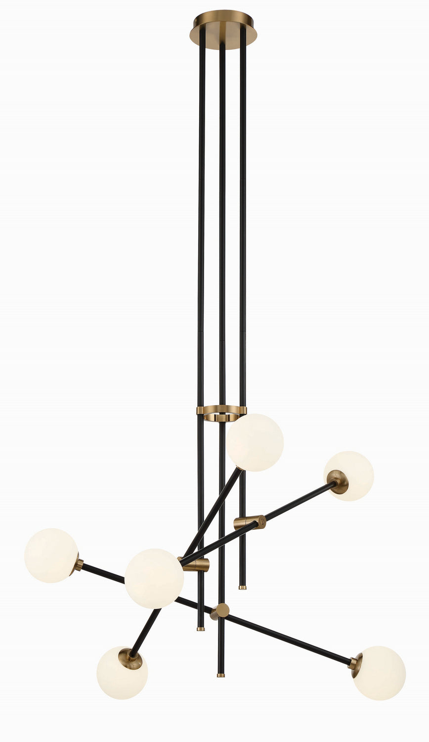 George Kovacs Cosmet P8155-681 Chandelier Light - Coal And Aged Brass