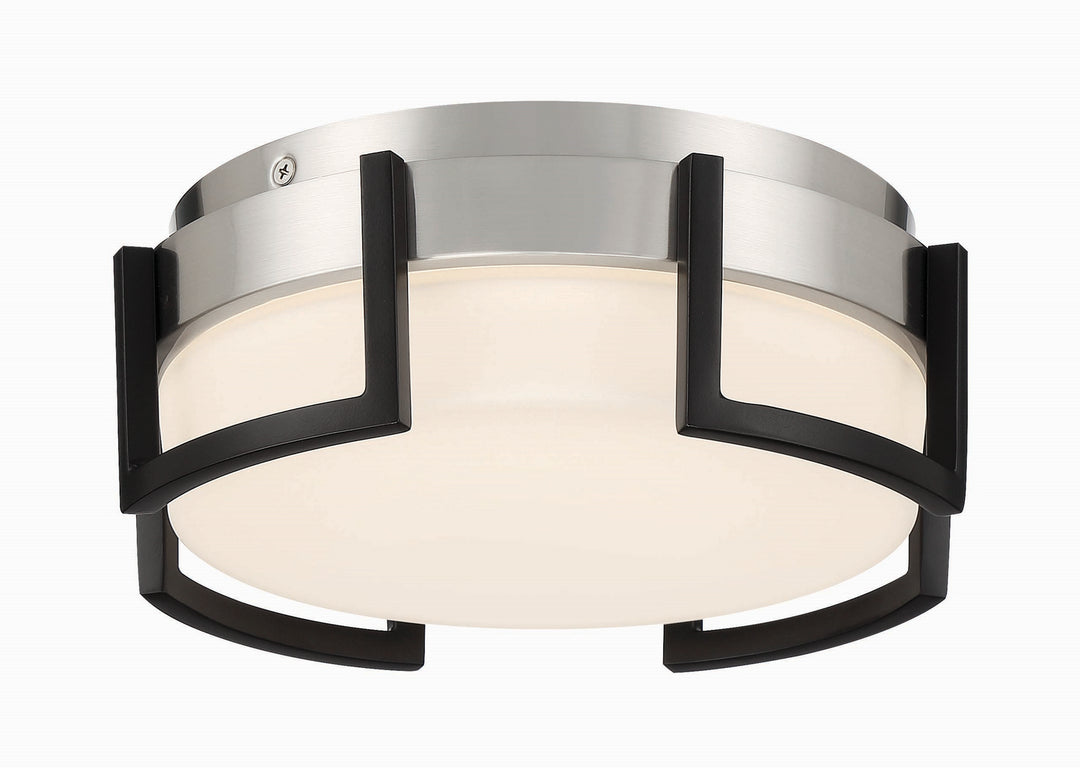George Kovacs Bezel Set P953-1-691-L Ceiling Light - Coal With Brushed Nickel