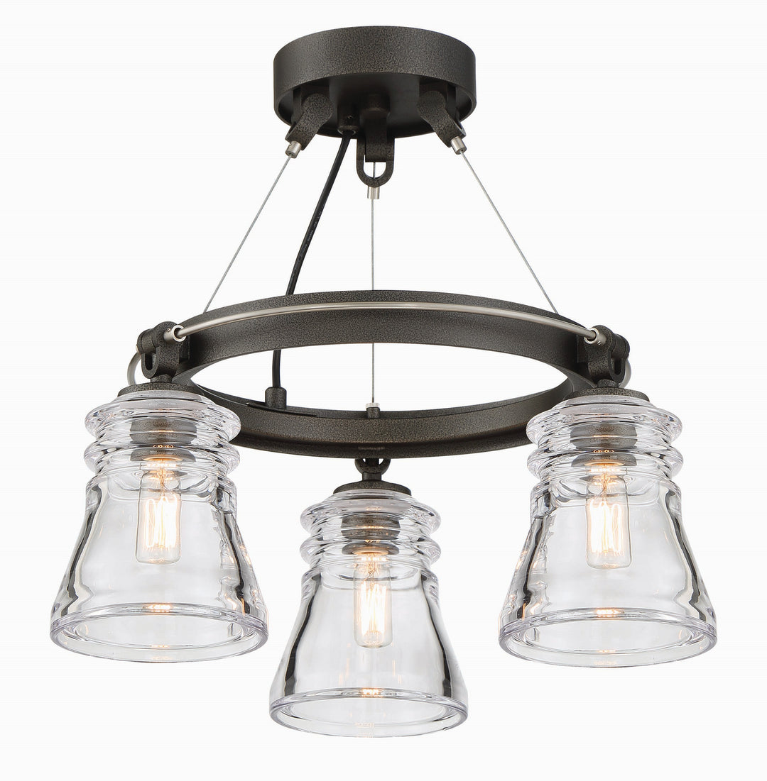 Minka-Lavery Graham Avenue 2735-709 Chandelier Light - Smoked Iron And Brushed Nickel